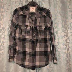 Plaid flannel button up.